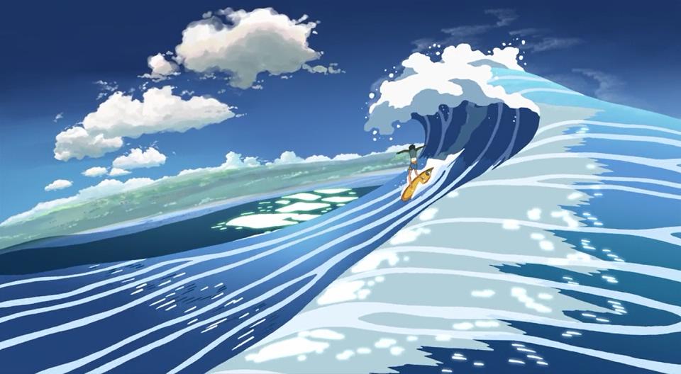 花苗冲浪的海边