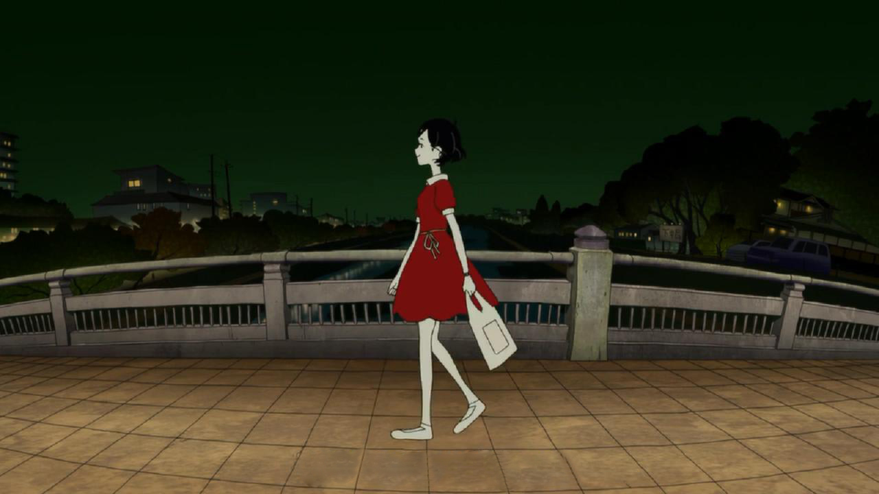 少女走过桥